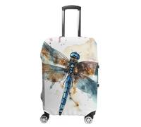 TKJMCSW Watercolour Dragonfly Luggage Cover Tsa Approved Suitcase Covers for Luggage Elastic Washable Suit Case Covers Anti-Scratch Travel Luggages Sleeve Suitcase Protector Fits 19-30 Inch Case
