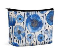 TKJMCSW White Blue Ink Cosmetic Bags for Women Men Waterproof Travel Toiletry Bag Large Capacity Makeup Bags PU Leather Cute Makeup Pouch Protable Travel Bag for Toiletries, white, One Size