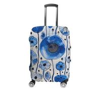 TKJMCSW White Blue Ink Luggage Cover Tsa Approved Suitcase Covers for Luggage Elastic Washable Suit Case Covers Anti-Scratch Travel Luggages Sleeve Suitcase Protector Fits 19-30 Inch Case(), White, S