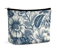 TKJMCSW White Blue Style Cosmetic Bags for Women Men Waterproof Travel Toiletry Bag Large Capacity Makeup Bags PU Leather Cute Makeup Pouch Protable Travel Bag for Toiletries, white, One size