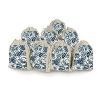 TKJMCSW White Blue Style Drawstring Gift Bags 8PCS Muslin Bags Drawstring Bags Small Drawstring Bags Gift Bags with Drawstring Gift Wrap Bags Drawstring Drawstring Pouch