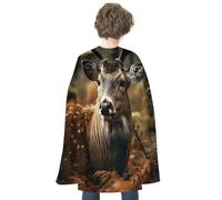 TKJMCSW Wild Deer Renaissance Cape Reversible Halloween Cloak for Cosplay Party Medieval Costume Masquerade Outfit