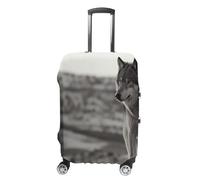 TKJMCSW Wolf On The Grass Luggage Cover Tsa Approved Suitcase Covers for Luggage Elastic Washable Suit Case Covers Anti-Scratch Travel Luggages Sleeve Suitcase Protector Fits 19-30 Inch Case(), White