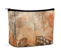 TKJMCSW Wooden Bridge Art Cosmetic Bags for Women Men Waterproof Travel Toiletry Bag Large Capacity Makeup Bags PU Leather Cute Makeup Pouch Protable Travel Bag for Toiletries, white, One size
