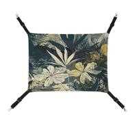 TKJMCSW Yellow and Black Flowers Cat Cage Hammock Cat Hammock for Cage Rat Hammock Ferret Hammock Cat Hammock for Large Cats Hanging Cat Bed Cat Hammock Bed Chinchilla Hammock Pet Hammock