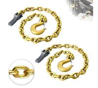 TKK 2-Pack Trailer Safety Chain - 35 Inch Chain with 5/16'' Clevis Snap Hook and Retainer | 21,000 lbs Break Strength | Secure Towing Transport Chains