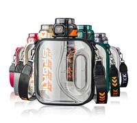 TKK Half Gallon Water Bottle Jug with Straw Large Capacity Plastic Water Bottle Dishwasher Safe 1/2 Gallon 50 Oz Water Bottle Jug BPA Free Tritan for Gym Yoga Travel Camping Outdoor