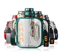 TKK Half Gallon Water Bottle Jug with Straw Large Capacity Plastic Water Bottle Dishwasher Safe 1/2 Gallon 64 Oz Water Bottle Jug BPA Free Tritan for Gym Yoga Travel Camping Outdoor Green Teal