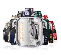 TKK Half Gallon Water Bottle Jug with Straw, Large Capacity Plastic Water Bottle, Dishwasher Safe, 1/2 Gallon 64 Oz, BPA Free Tritan for Gym, Yoga, Travel, Camping, Outdoor, Purple