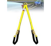 TKK Heavy-Duty V-Bridle Tow Strap 2" x 4' - 5,400 lbs Load Capacity | Snap Hooks, Axle Straps & Cordura Sleeve | D-Ring for Tow Truck & Flatbed Towing