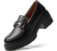 TKKAE Loafers for Women Chunky Platform Lug Sole Slip On Penny Loafer Shoes | Women's Classic Round Toe Loafers Business Casual Office Work Shoes Comfort Flats for Ladies Daily Dating Party School Wear