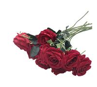 TkkMivcOC Artificial Roses Fake Flannel Flowers, Faux Flowers Single Long Stem Blooms with Rose Buds, Realistic Decorative for Wedding, Home, Garden, Birthday Party Decoration, 50cm, 10 PCS