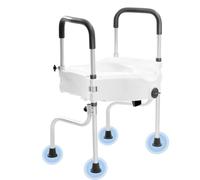 TkkMivcOC Raised Toilet Seat, 3-in-1 Universal Toilet Frame Seat Riser, Non-Slip Adjustable Height and Handrail, for Disabled Elderly Pregnant, Load Capacity 150kg, Minimal Assembly