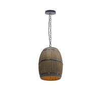TkkMivcOC Vintage Chandelier, Carbonized Wood Wine Barrel Pendant Lamp, Adjustable Chain Length 3.93-35.43in, Retro Ceiling Light for Cafe Bar Hallway Restaurant, Brown