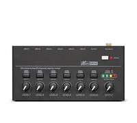 TKLBLS Audio Line Mixer, 6 Channel Stereo Line Mixer, 6.35mm TRS/TS Output and Ultra Low Noise Input Mini Mini Audio Mixer with Mono / Stereo Switch for