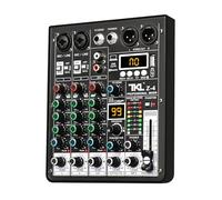 TKLBLS Audio Mixer, 4 Channel 99-Bit DSP, Digital MP3 Computer Input, 48V Phantom Power, Stereo Recording, Live Stream, Bluetooth Connection, DJ Mixer