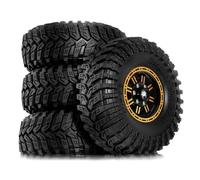 tKLNvZ 1.9 Mud Tires Set Aluminum Beadlock Compatible with FCX10 SCX10 Pro SCX10 UTB18 TRX4 Gen8 7VS4-10 1/10 RC Crawler Car(Yellow)