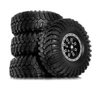tKLNvZ 1.9 Mud Tires Set Aluminum Beadlock Compatible with FCX10 SCX10 Pro SCX10 UTB18 TRX4 Gen8 7VS4-10 1/10 RC Crawler Car(Gray)