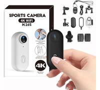 TKMARS 4K Action Camera with WiFi, Mini Body Camera with Magnet & Clip, 120° Wide Angle Helmet Cam, Waterproof up to 30m, Long Battery Life Sports Camera for Skiing, Diving & Motorcycle