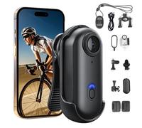 TKMARS 4K Mini Thumb Action Camera, Portable Wearable Vlogging Body Camera, Waterproof POV Camcorder with 360° Rotatable Clip, Magnetic Hands-Free Video Recorder