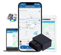 TKMARS GPS Tracker 4G Car Tracker Devices OBD2 Plug and Play Global Accurate Real-time Tracking Geo-fence Anti-theft APP without Subscribtion for Truck Van Caravan Car Tracker TK816