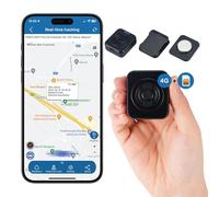 TKMARS GPS Tracker 4G Samll Magnetic GPS Tracker with SOS Beep Alarm for Kids Motorbike Luggage Car Tracker Device with 2 Custom Function Buttons SMS+APP Alarm Anti-thef No Subscription