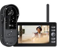 TKMARS Wireless Doorbell, 1080P HD Wireless Video Doorbell Camera with 4.3-inch Screen, Dual Audio and Recording, Video Intercom without WiFi/App,IP65 Waterproof with Night Vision