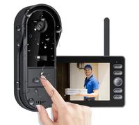 TKMARS Wireless Waterproof Outdoor Doorbell Camera, 4.3" Screen Video Intercom, No WiFi/No App/No Subscription, 1080P, 170° Wide Angle, Two-Way Audio, Night Vision, Active Wake-Up
