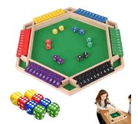 TKNIBEEN Shut the Box-Wooden Dice Board Game, Shut the Box Game 6 Player, Shut the Boxs Game Online, for 2-4 Players, Improves Mathematical Skills, for Classroom, Home, Party or Bar (Twelve dice A)