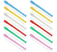 Tkocisa 12 PCS Plastic Soprano Recorder, German Style Descant Flute with Cleaning Rod, Ideal for Kids, Students, Beginners, 8 Holes, Multicolor-12PCS