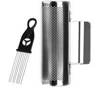 Tkocisa Metal Guiro Instrument, 12" 4" Stainless Steel Dominicana Guira Shaker Latin Percussion Guiro Instrument with Scraper for Live Performance