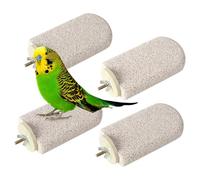 TkoYuHm 4pcs Bird Perch Stands Foot Claws Trimmer Beak Grinding Stone Parrot Climbing Chewing Toys Cage Accessories for Small Medium Birds Budgies Lovebird Conure (Large)