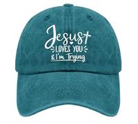 TKPA MOL Baseball Cap Jesus Loves You But I'm His Favorite Christian Religious Men Trucker Hat for Teen Vintage Washed Denim Adjustable