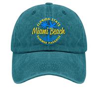 TKPA MOL Dad Hat Florida State Miami Beach Summer Paradise Trucker Hats for Teen Funny Washed Denim Adjustable