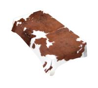 TKS MITLAN Cowhide Decorative Rectangle Tablecloth Farm Animal Brown Cowhide Print Cow Polyester Table Cloths Kitchen Table Cover for Dining BBQ Picnic Coffee Table 52 x 70 Inch 4-6 Seats