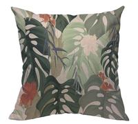 TKS MITLAN Hibiscus Flowers Pillow Covers 18 x 18 Inch Tropical Plants Split-Leaf Plant Decorative Throw Pillow Covers Linen Cushion Case for Sofa Couch