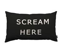 TKS MITLAN Scream Here Pillow Cover 12x20 inch Black White Phrase Pillows Decorative Throw Pillows Farmhouse Decor for Home Cushion Case