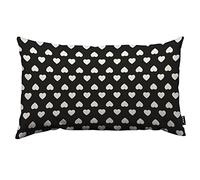 TKS MITLAN White Hearts Pillow Cover 12x20 inch White Hearts Tile on Black Background Pillows Decorative Throw Pillows Farmhouse Decor for Home Cushion Case