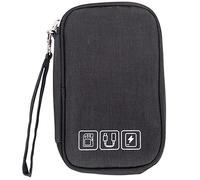 TKSDWBLTY 1Pcs Portable Cable Organizer Bag Small Electronic Cable Pouch Electronics Accessories Organizer Travel Digital Storage Bag for Power Bank Charger Card, Black