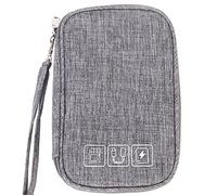 TKSDWBLTY 1Pcs Portable Cable Organizer Bag Small Electronic Cable Pouch Electronics Accessories Organizer Bag Travel Digital Storage Bag for Power Bank Charger Card, Grey