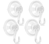 TKSDWBLTY 4Pcs Wreath Hanger Suction Cup Hooks Reusable Shower Suction Cup Hook Wall Window Bathroom Plastic Vacuum Hooks Wreath Holder for Front Doors Kitchen Shower Room