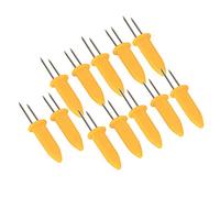 TKSE 12PCS Corn Holders, Corn Cob Skewers Stainless Steel BBQ Corn Holders Prongs Corn On The Cob Holders Barbecue with PS Handle for BBQ, Parties, Picnics and Camping
