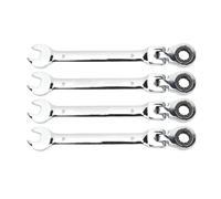 TKSE 4 Pcs Metric Head Ratchet Wrench Double End Combination Spanner Labor Saving Flexible Spline Gear Ratcheting Tool for Car Repair and Home Maintenance Chrome Vanadium St (9mm)