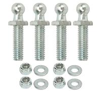 TKSE Car Gas Strut Ball Studs,4Pcs 10mm Ball Studs, 5/16-18 Thread High Hardness Rugged Stable Ball Studs Washers Kit for Tool Boxes RVs Cars(1/2inch)