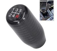 TKSE Car Gear Shift Knob, Carbon Fiber Gear Shift Knobs 5 Gears Universal Black Aluminum Gear Shifter Stick with 3 Adapters Replacement for Acura