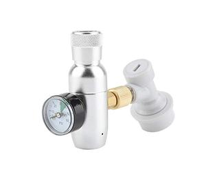 TKSE CO2 Mini Keg Charger Dispenser, Beer Regulator Charger 0-60PSI with Plastic Connector, MFL Threaded Disconnect, CO2 16g Regulator Valve Charger Kit for Homebrewing and Soda Making System