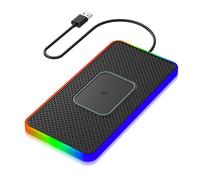 TKSE Fast Charging Pad, Ambient Light Car Mobile Phone Wireless Charger Fast Charging Pad Station Non-Slip Waterproof for iOS Samsung