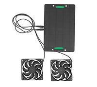 TKSE Solar Panel Fan Kit, Solar Panel Fan Kit Dual Air Extractor Outdoor Ventilation Equipment For Greenhouse 10w 800ma Monocrystalline Silicon Solar Panel For RV Greenhouse