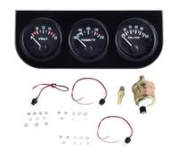 TKSE Volt Triple Gauge Kit,3 in 1 Car Triple Gauge Kit Multifunctional Mechanical Voltmeter Water Temperature Oil Pressure Meter for DC12V Cars