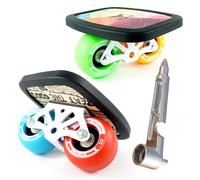 TKT FreeSkates - High Resilience Free Drift Board - Maple Deck Drift Shoes with Edge Protector - High End Bearing Portable Outdoor Free Drift Plate (Colored)